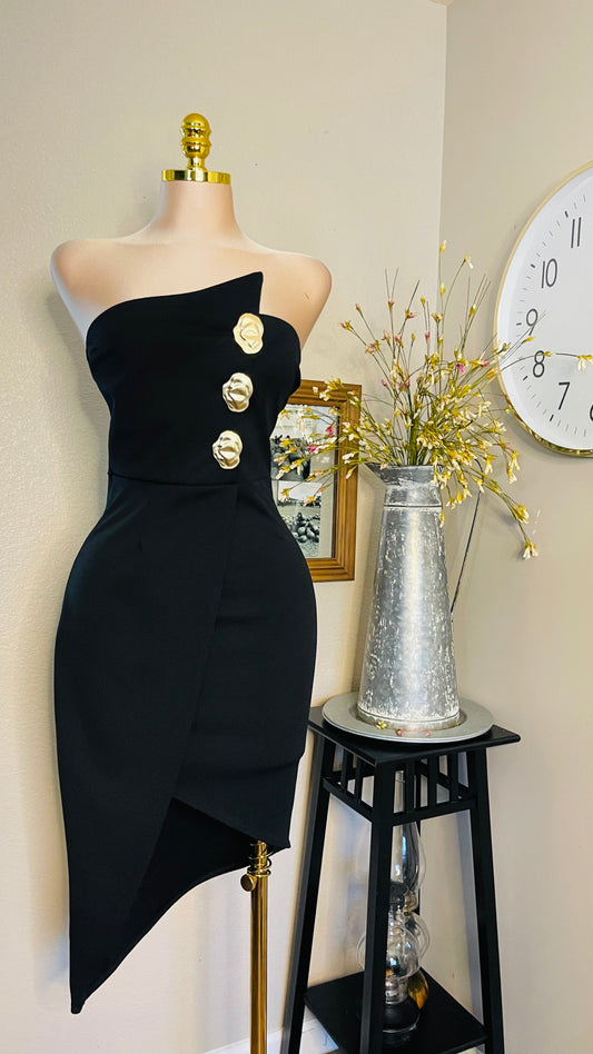 GOLD BUTTONS DRESS