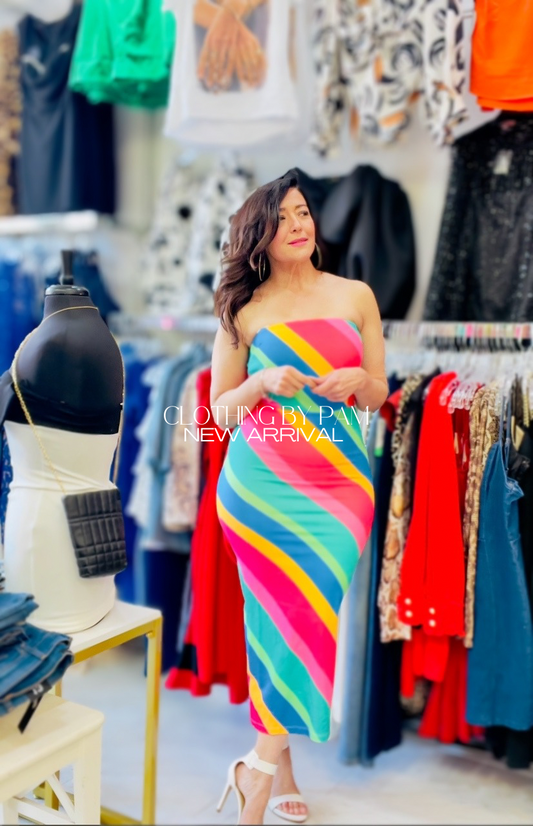 PRINTED PONTI MIDI TUBE DRESS