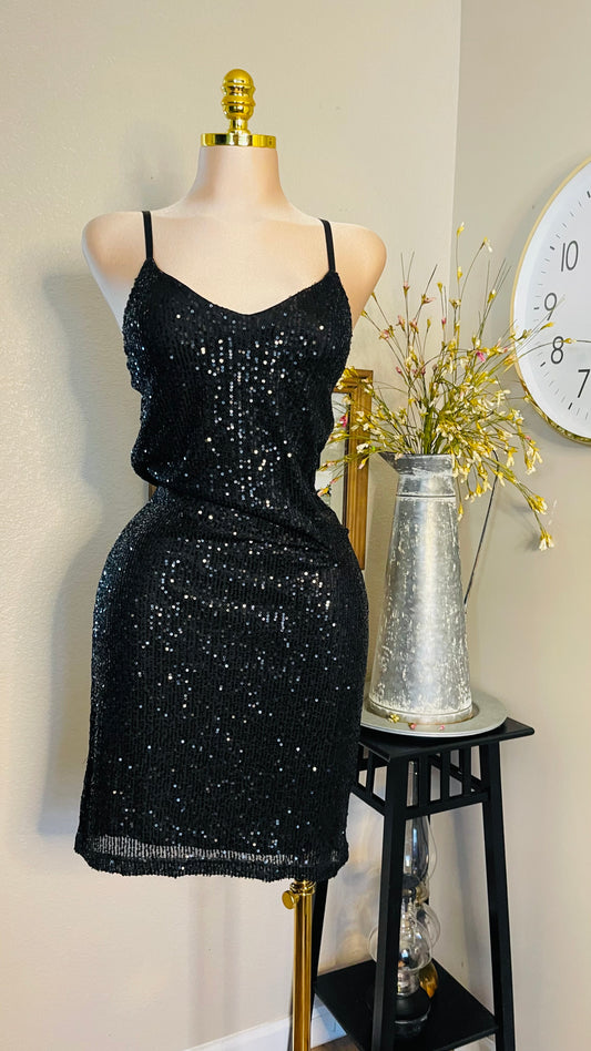 SEQUIN BLACK DRESS