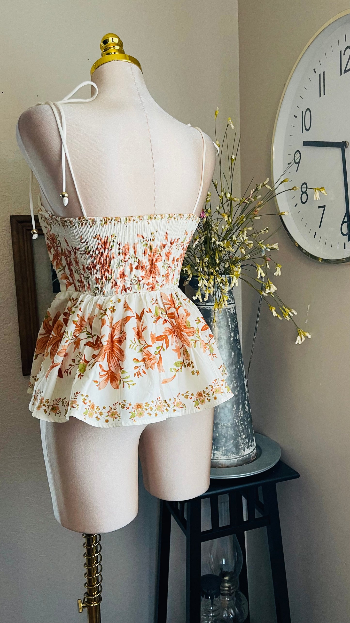 MARRON FLOWERS TOP