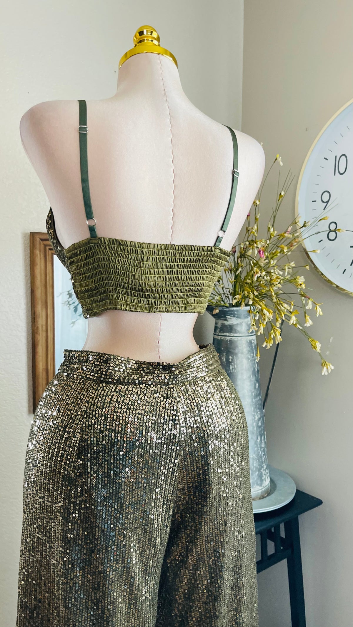 GREEN SEQUINS SET
