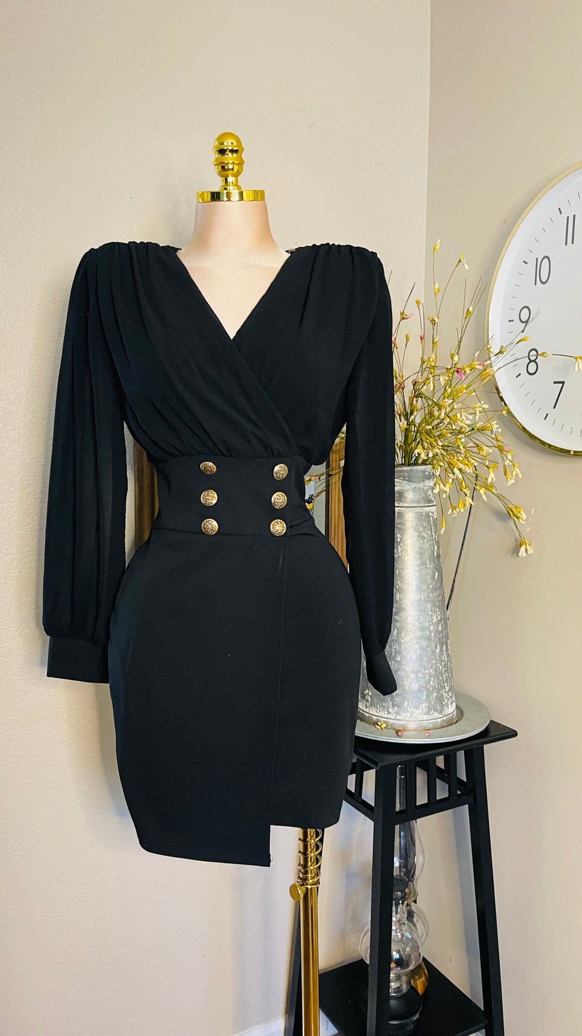 LONG SLEEVE BUTTONS DRESS