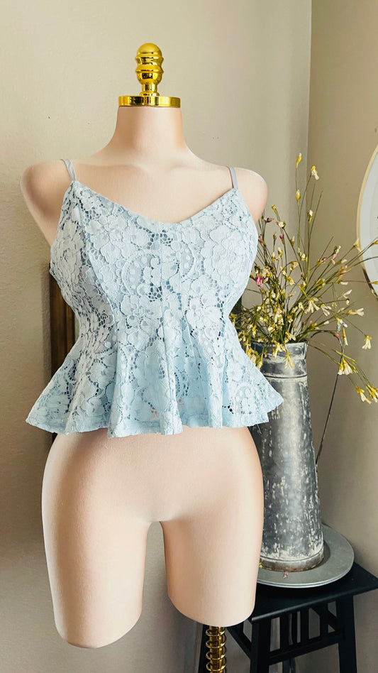BLUE LACE TOP