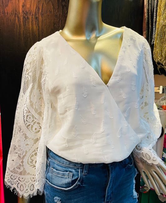 BLUSA MANGA DE ENCAJE