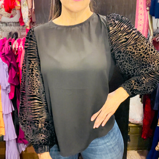 BLUSA MANGA TERCIOPELO