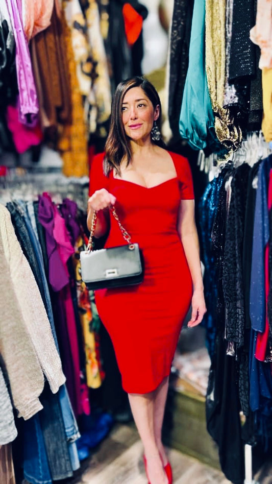 VESTIDO CUELLO DIAMANTÉ