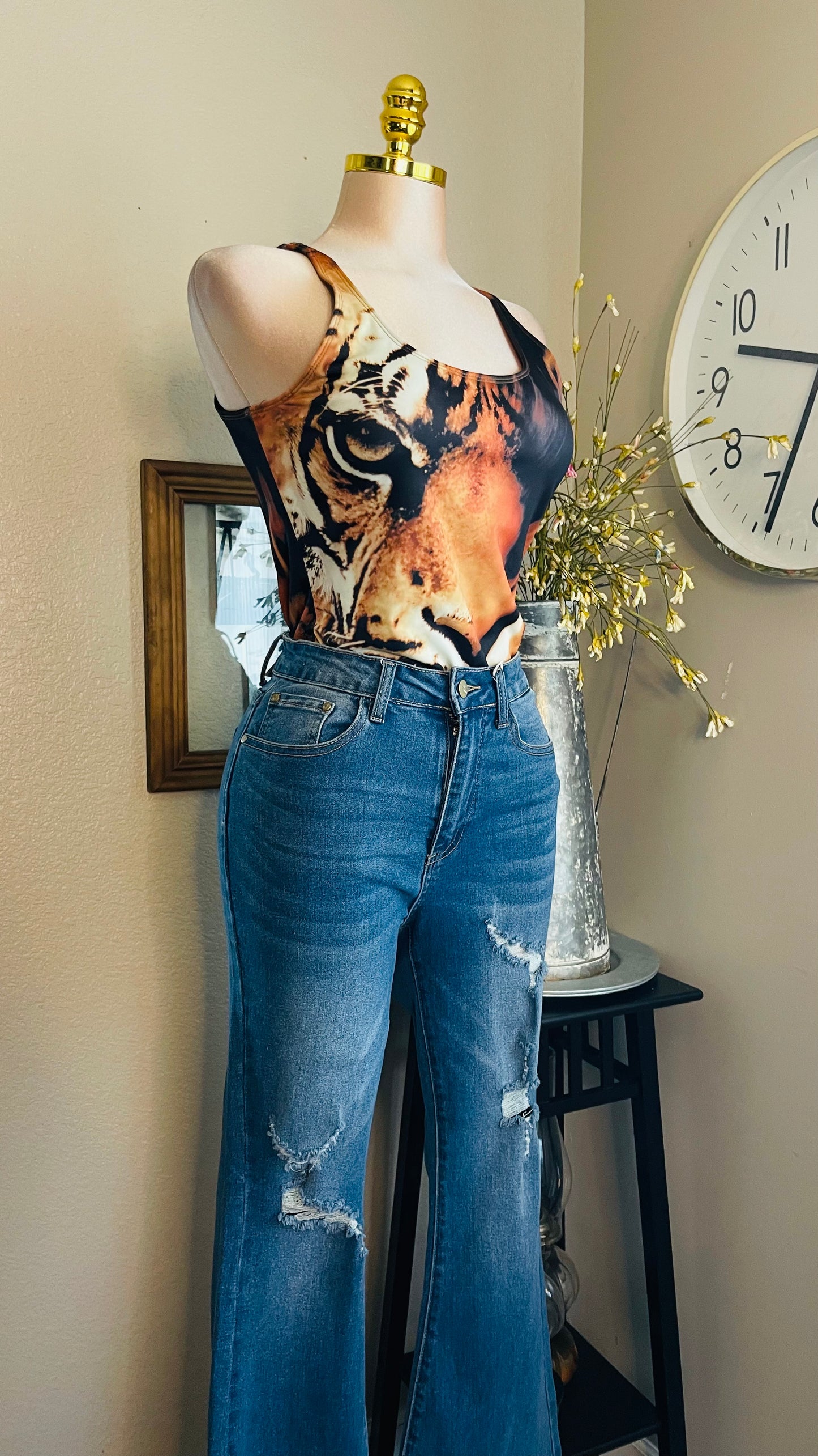 TIGER PRINT BODYSUIT