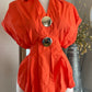 ORANGE GOLD BUTTONS TOP