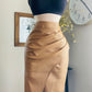 LEATHER CAMEL SKIRT