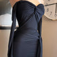 NAVY BLUE OFF SHOULDER DRESS
