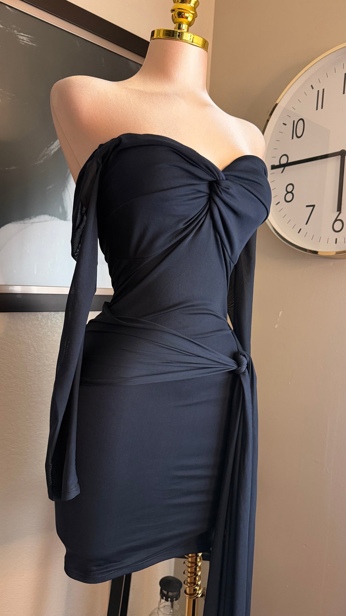NAVY BLUE OFF SHOULDER DRESS