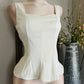 CHAMPAGNE RUFFLE TOP
