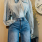 DENIM STRIPED BLOUSE