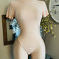 RHINESTONE PEACH COLOR BODYSUIT