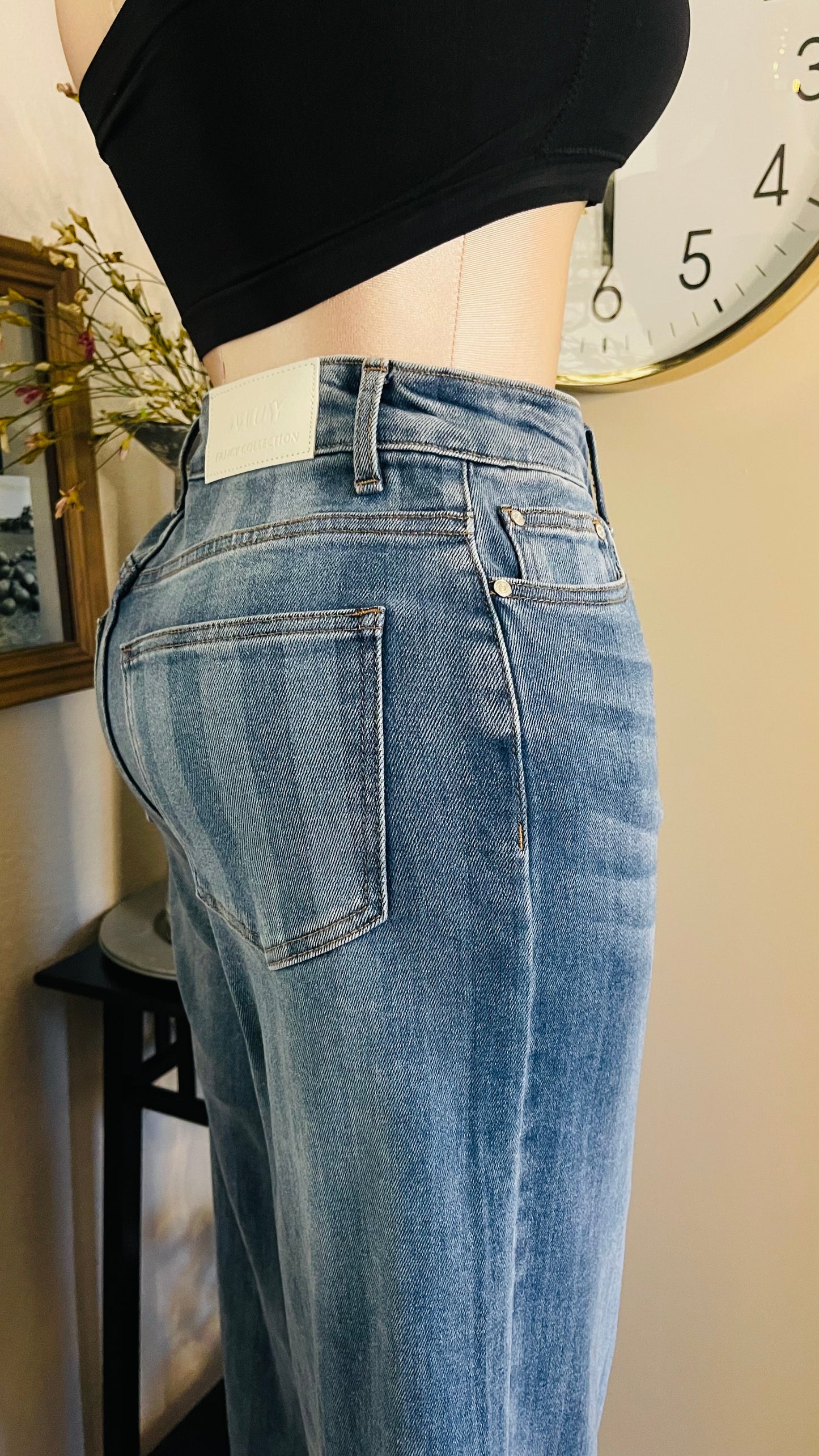 BLURRED STRIPS JEANS