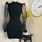 MESH LONG SLEEVE DRESS