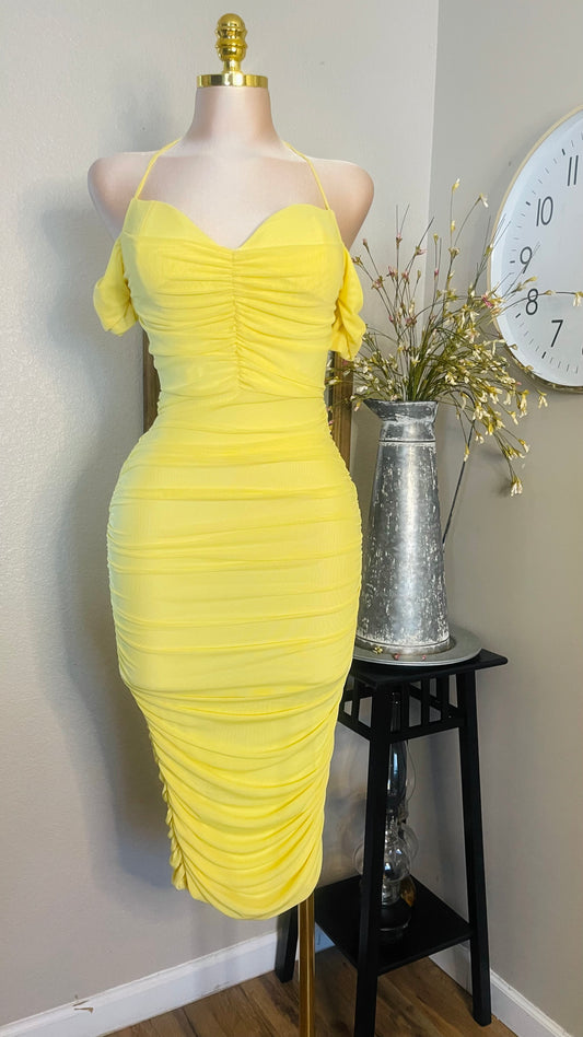 YELLOW MIDI DRESS