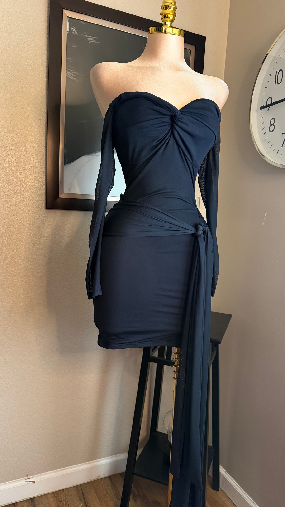 NAVY BLUE OFF SHOULDER DRESS