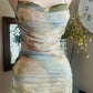 PASTEL FLORAL BODYCON MINI DRESS