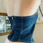 STRAPLESS DENIM TOP