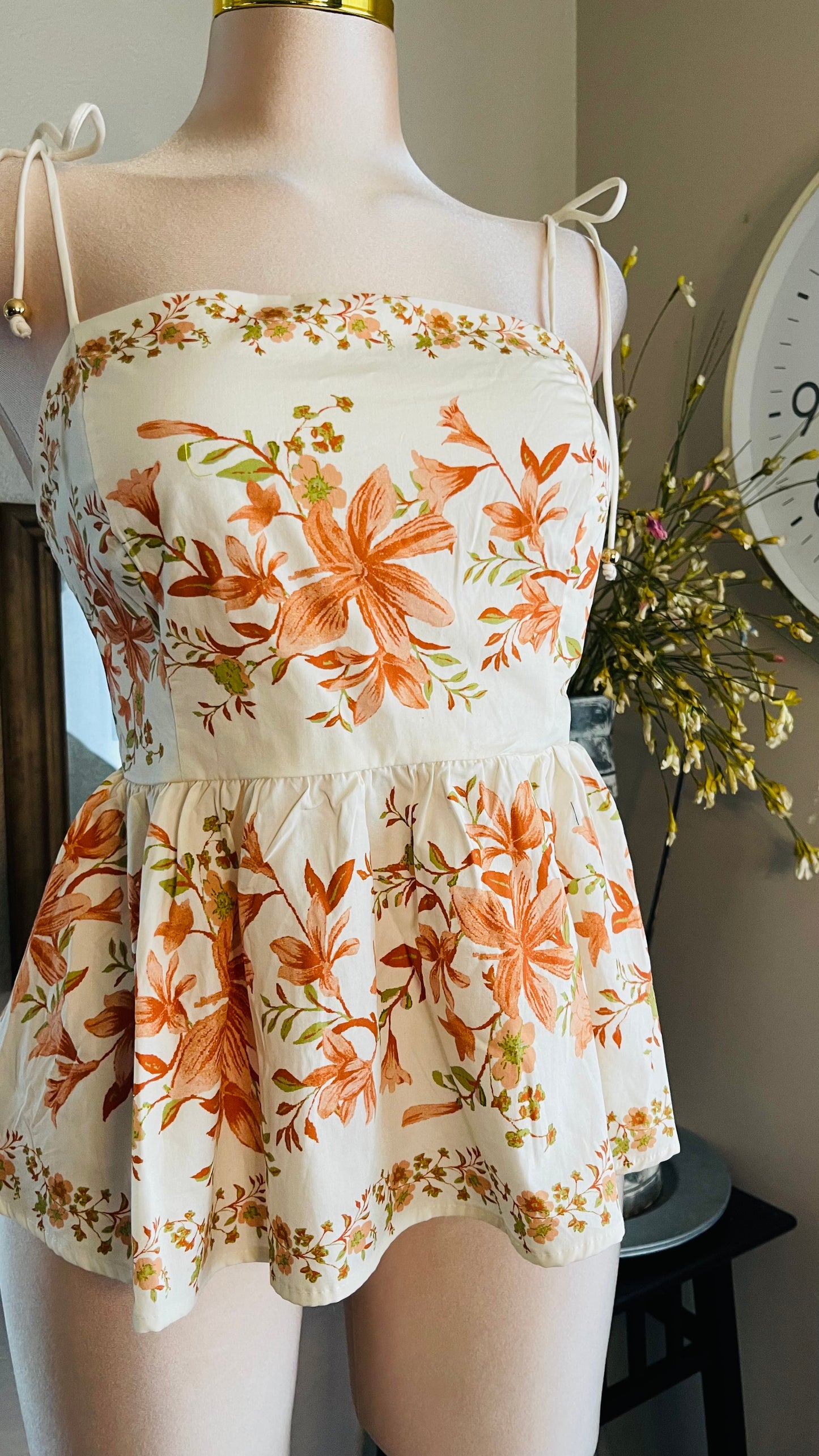 MARRON FLOWERS TOP