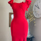 RUFFLES RED DRESS