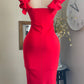 RUFFLES RED DRESS