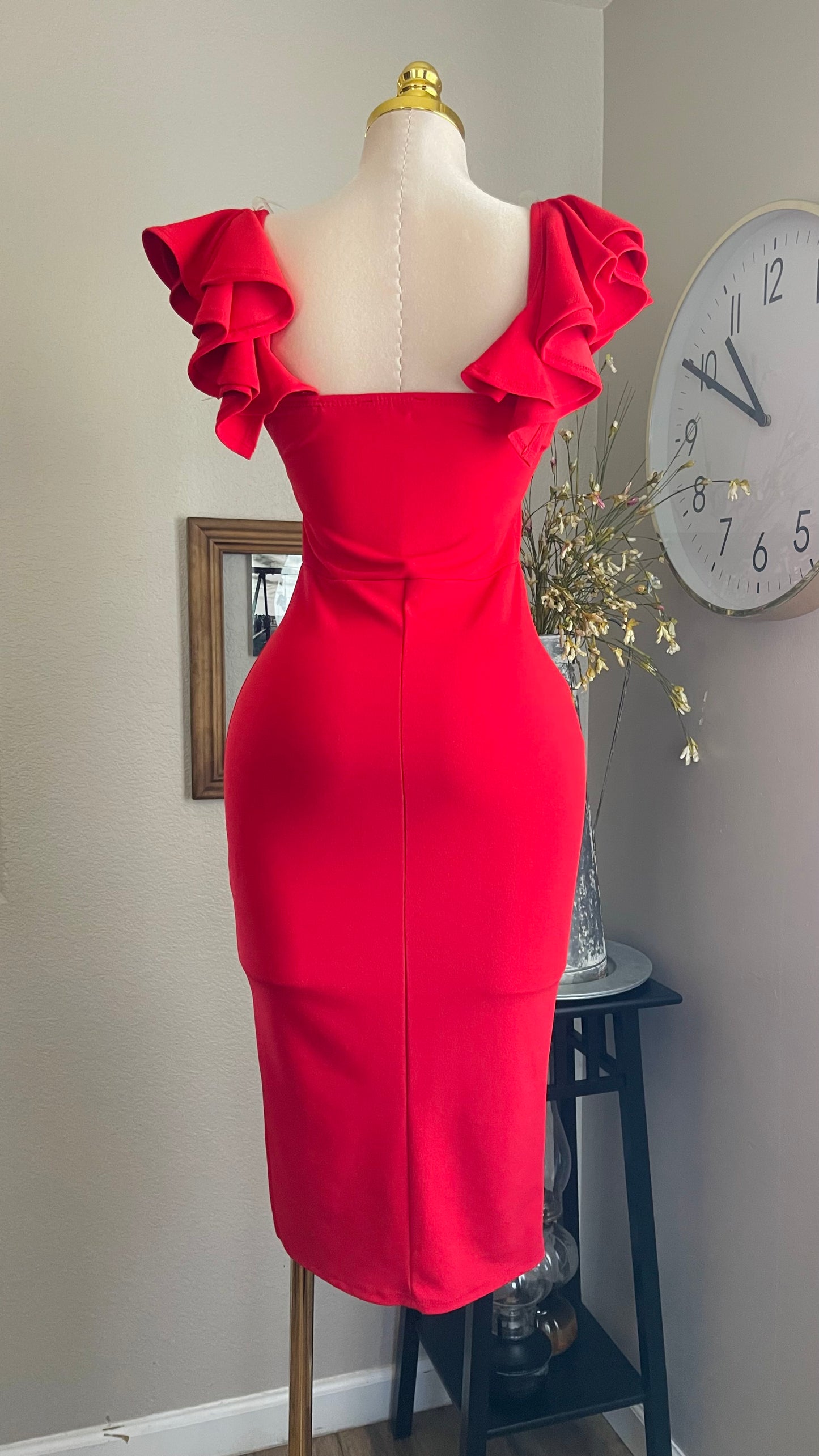 RUFFLES RED DRESS