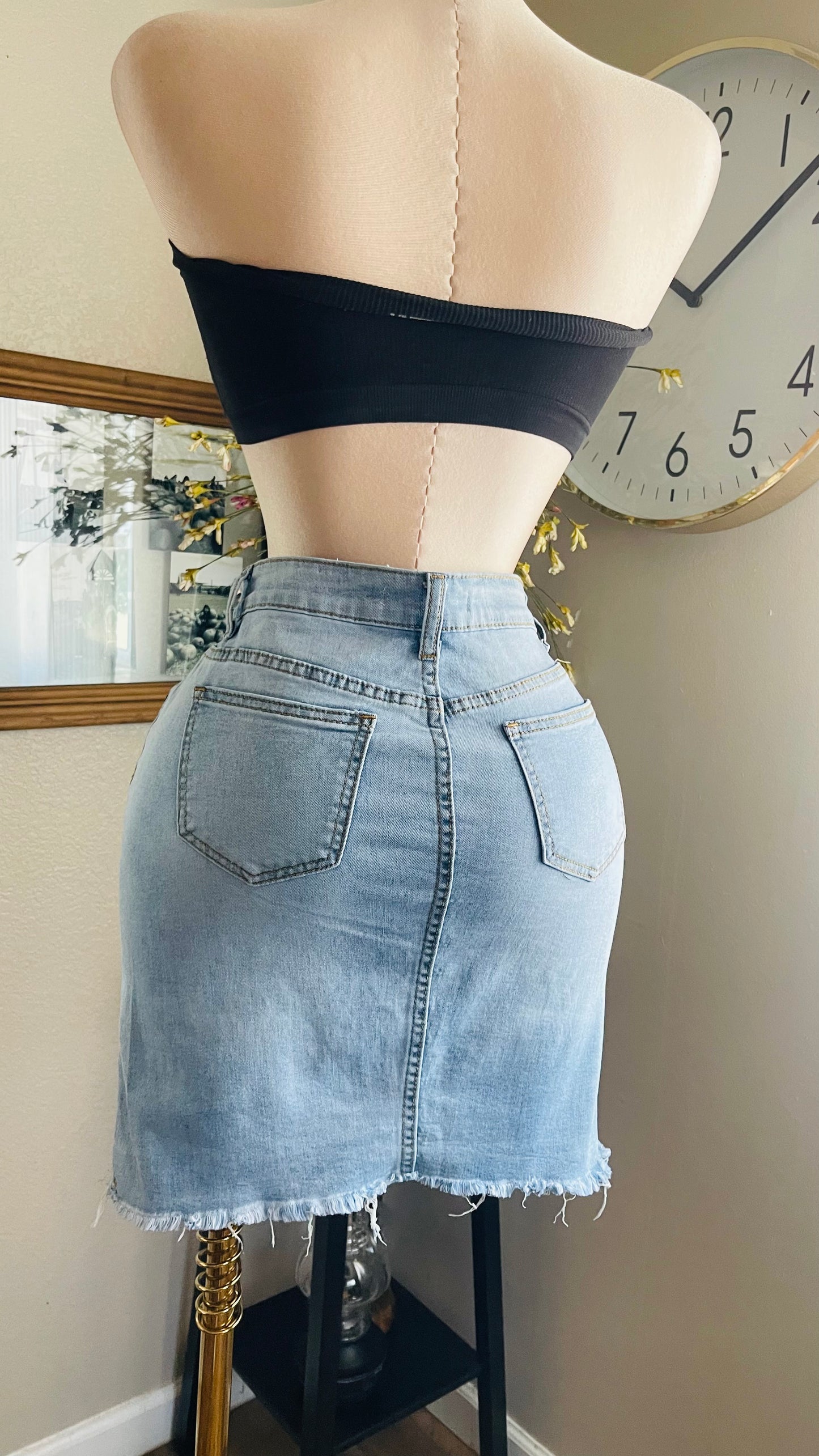 STRETCH DENIM SKIRT