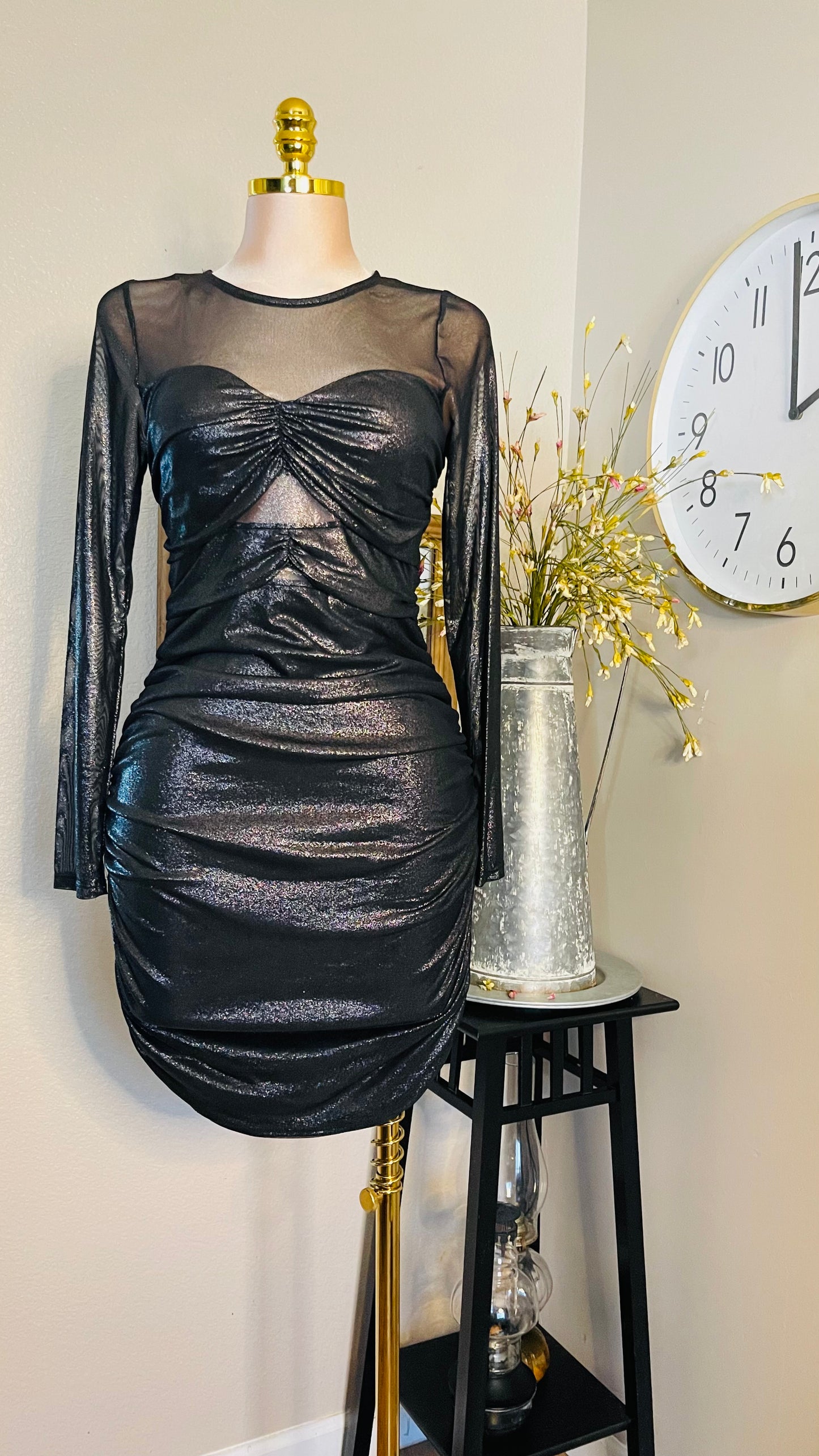 METALLIC MINI DRESS