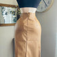 LEATHER CAMEL SKIRT