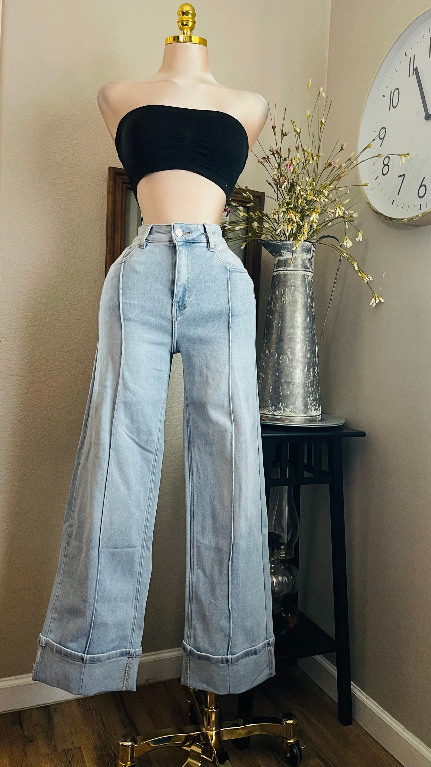 TURN UPS CLEAR JEANS