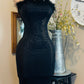 BLACK SEQUINS DRESS