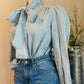 DENIM STRIPED BLOUSE