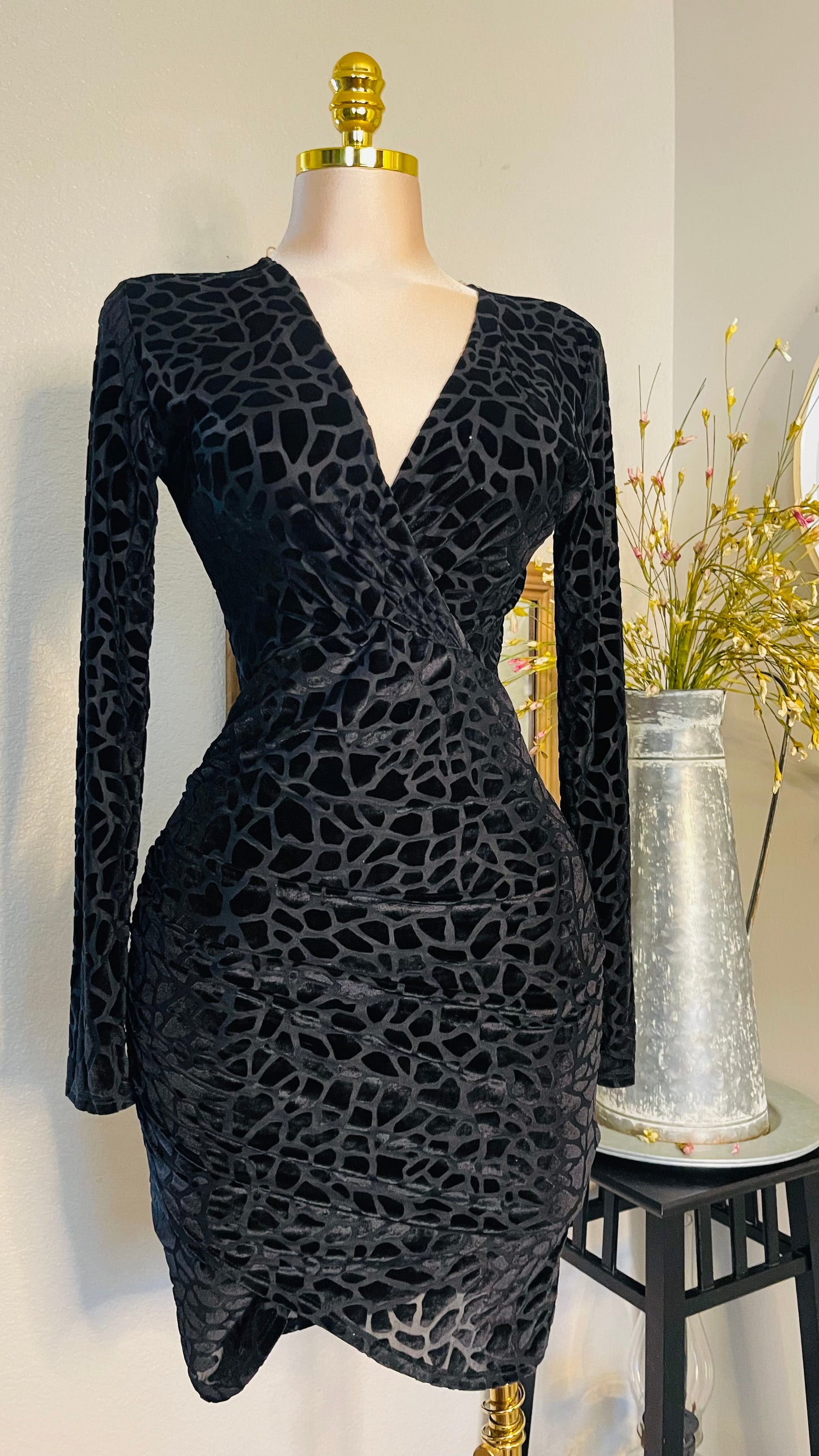BLACK CHEETAH DRESS