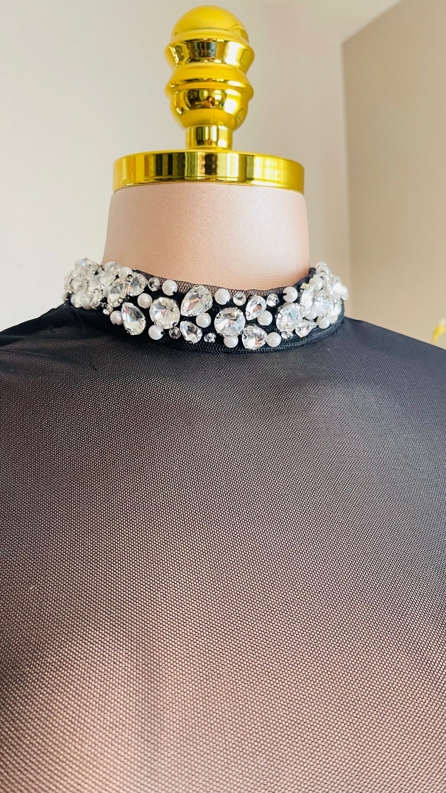 BODYSUIT MESH AND DIAMONDS