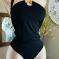 BLACK GOLD FLOWER BODYSUIT