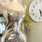 CHAMPAGNE SEQUINS MAXI DRESS