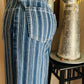 WIDE LEG W/ STRIPES- RHINESTONES