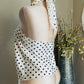 BROWN DOTS-SATIN TOP