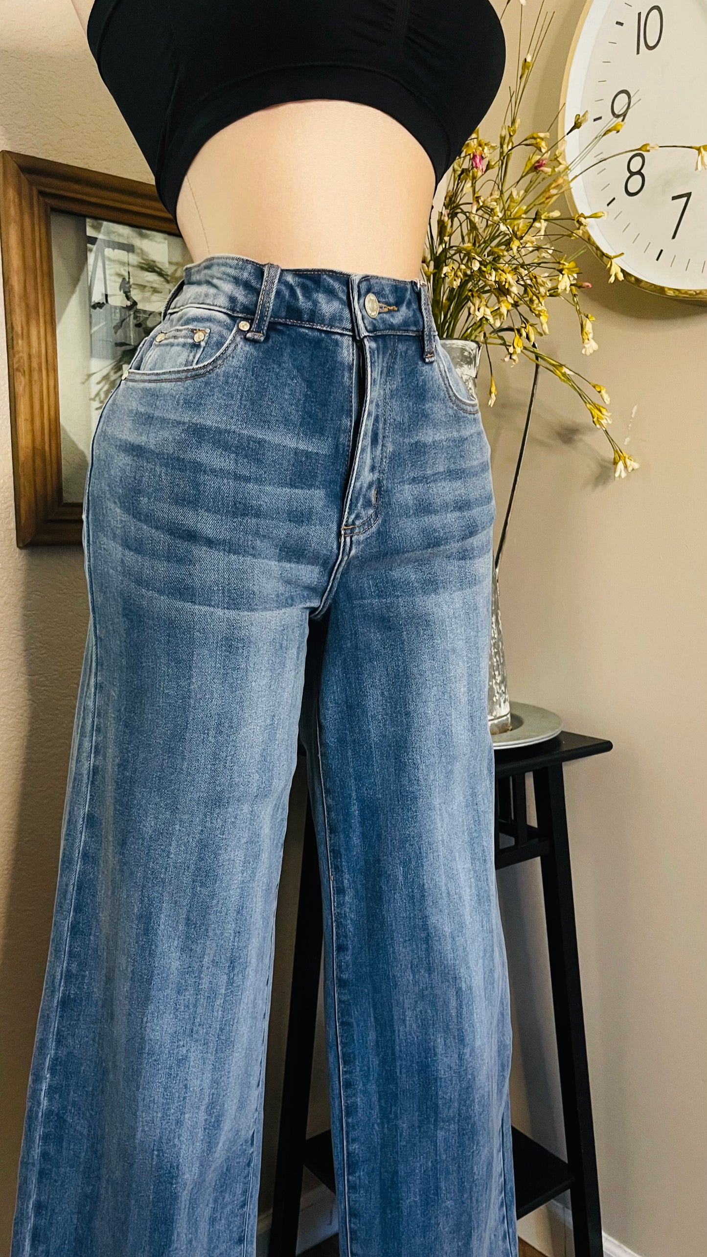 BLURRED STRIPS JEANS
