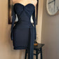 NAVY BLUE OFF SHOULDER DRESS