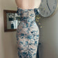 BLUE VELVET BODYCON MIDI DRESS