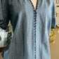 DENIM V NECK TOP
