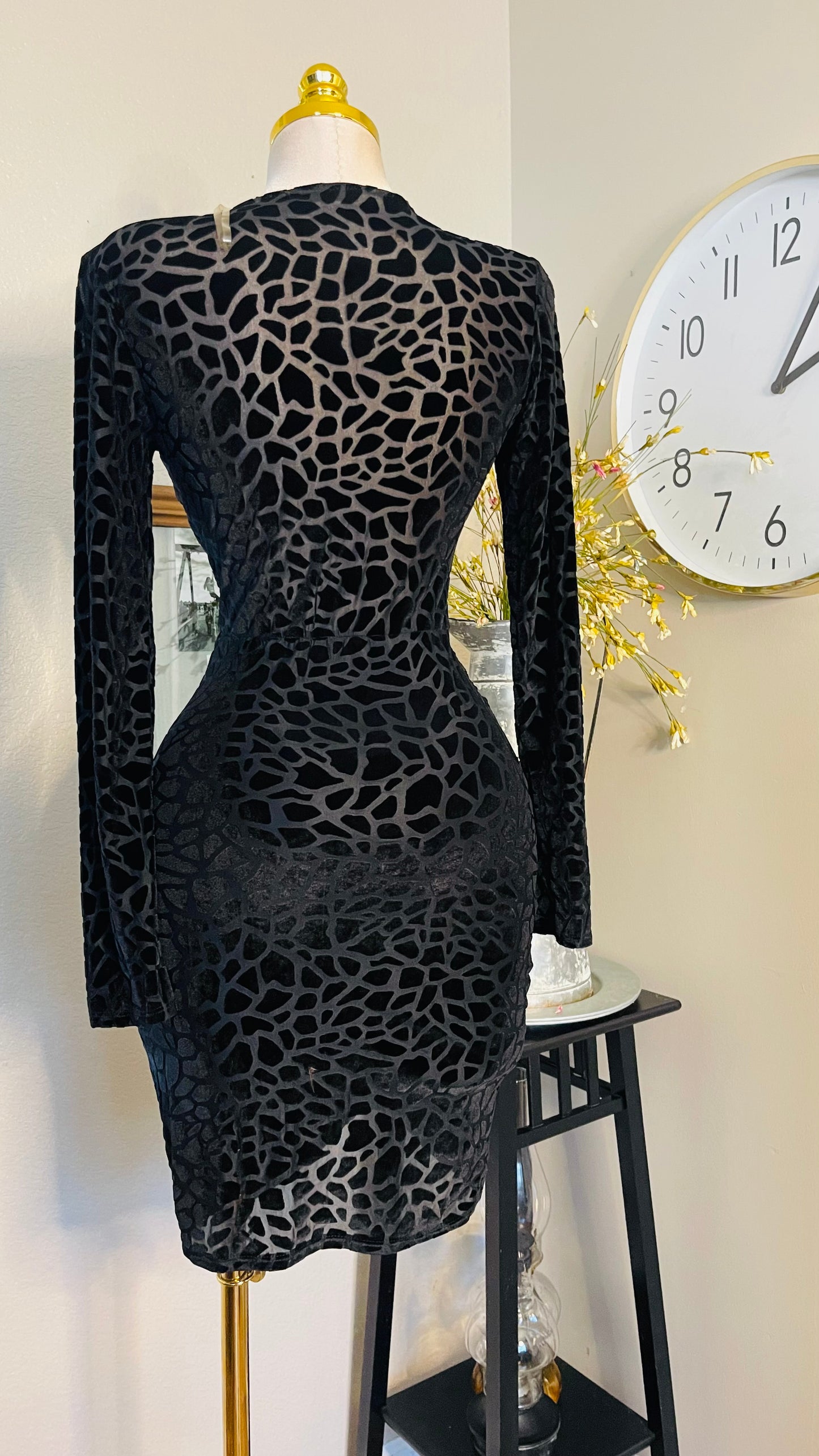 BLACK CHEETAH DRESS